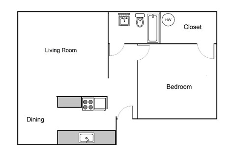 One Bedroom C at Cascade Vista, Portland, OR, Oregon , 97239
